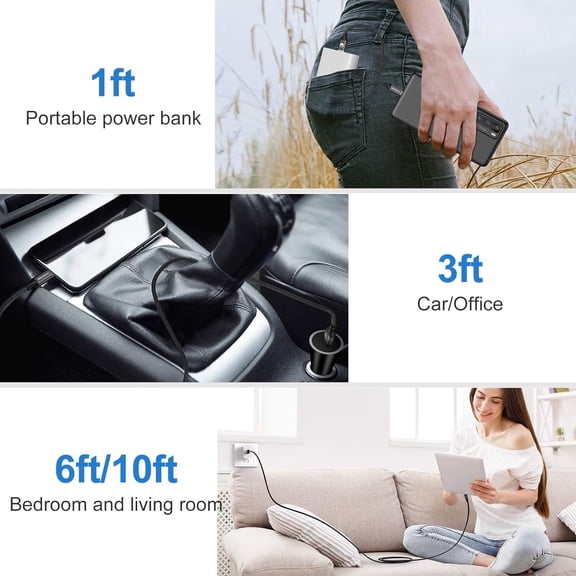UYGDUY-USB Type C Cable 5-Pack 3FT, USB Type A to C Fast Car Charger Cords for Braided Fast Charging Cable CarPlay for 17/17 Pro/16e/16/15 Pro Max/Samsung Galaxy Note S20 S10 S9 S8 Plus LG V50 V40 G8