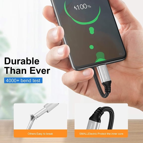 UYGDUY-USB Type-C to A Cable 5pack 6ft Braided Fast Charging 3A Quick Charger Cord, 6 Foot Compatible iPhone 17/17 Pro/16e/16/15 Pro Max,Samsung Galaxy S10 S9 S8 Plus, Note 10 9 8, LG V50 V40 G8 G7(S