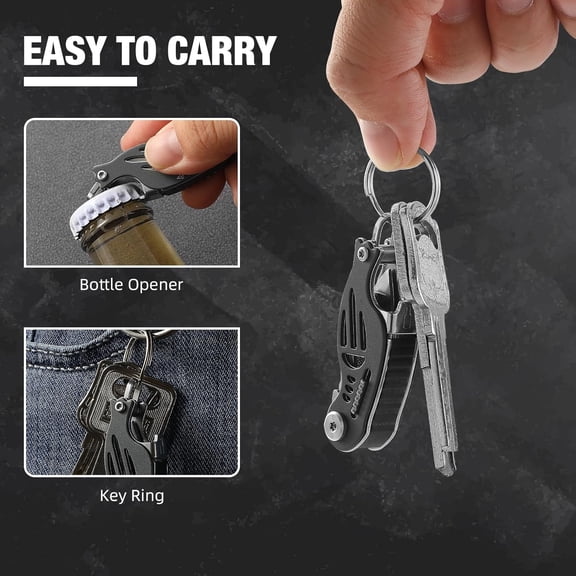 UYGDUY-VIRENKNIFE Keychain Knife9 in 1 MultitoolBottle Opener, Screwdriver, Component Safety Lock, Box Cutter,Pocket Knife with Key Ring,Mini EDC Knives for Everyday CarryIdeal Gifts for Men and Wome