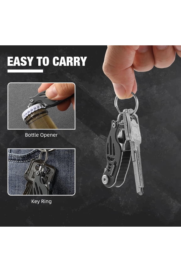 -VIRENKNIFE Keychain Knife9 in 1 MultitoolBottle Opener, Screwdriver, Component Safety Lock, Box Cutter,Pocket Knife with Key Ring,Mini EDC Knives for Everyday CarryIdeal Gifts for Men and Wome