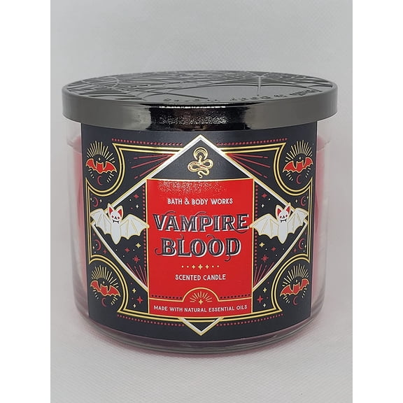UYGDUY-, White Barn 3-Wick Candle w/Essential Oils - 14.5 oz - 2021 Halloween! (Vampire Blood)