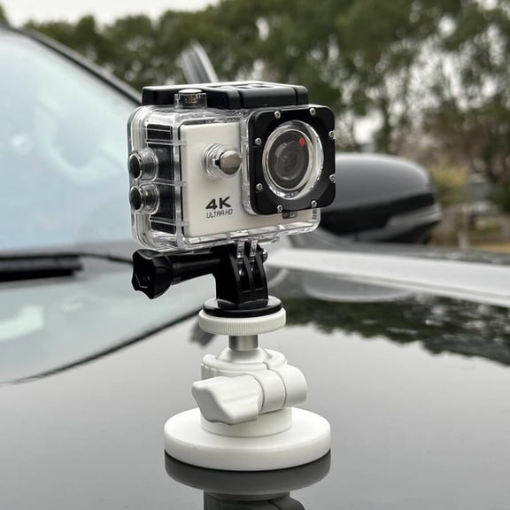 UYGDUY-White Magnetic Camera Mount, Strong Magnetic Mount with 360 Rotation Ball Head, Security Camera Holder with 1/4 inch Thread for GoPro,DJI OSMO Action