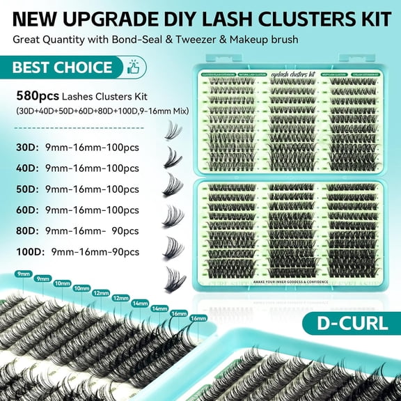 UYGDUY-Wispy Lash Clusters, Individual Cluster Lashes 30D-100D, DIY Cluster Eyelash Extensions for Natural Wispy Look, Soft Lightweight Individual Lash Clusters for At-Home Lash Extension