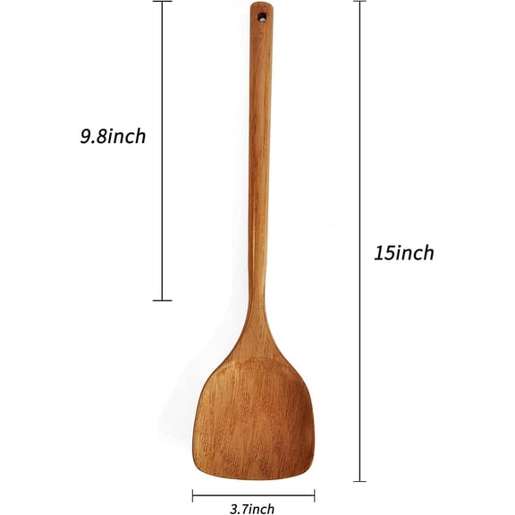 UYGDUY-Wooden Spatula with Long Handle for Cooking Kitchen Cookware