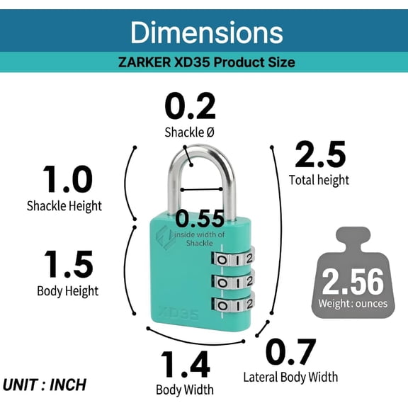 UYGDUY-XD35 Combination Lock, 3-Digit Padlock for School Gym Sports LockerLock, Fence, Toolbox, Case, Hasp Storage (2-Pack, Emerald, Yellow)
