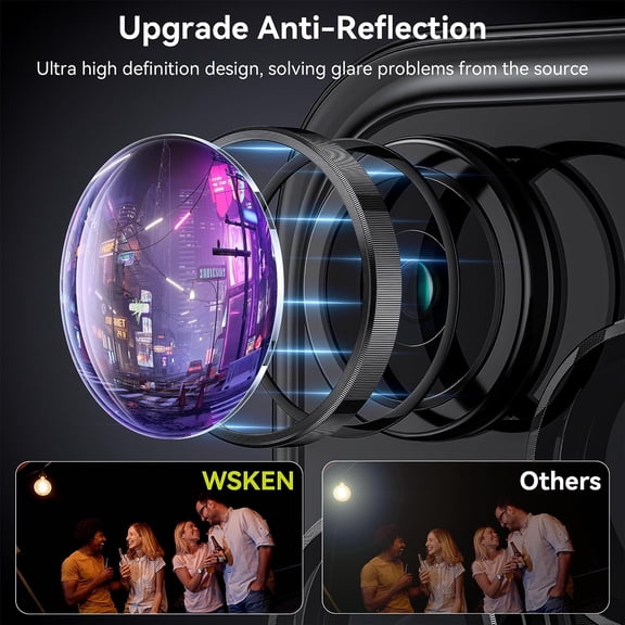 UYGDUY-for iPhone 15 Pro/iPhone 15 Pro Max Camera Lens Protector,[Keep Original Shooting] Shatterproof 9H Tempered Glass Camera Screen Protector Metal Ring Cover Film Accessories,Black Titanium