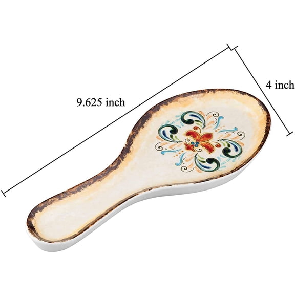 UYGDUY-ware Tuscany Melamine Spoon Rest, Cooking Spoon Holder for Stove Top, Kitchen Counter, and Dining Table, 9.625 Inch, Multicolor
