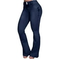 thumbnail image 1 of UYISJ Bell Bottom Jeans for Women High Waisted Classic Flared Denim Pants Stretch Curvy Flare Leg Tummy Control Wide Leg Trousers Dark Blue M, 1 of 6