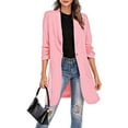 thumbnail image 1 of UYISJ Blazers for Women Business Casual Dressy Work Coats Fashion Lightweight Fall Long Sleeve Suit Jackets Tops Pink L, 1 of 5