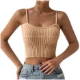 thumbnail image 1 of UYISJ Camisole for Women V Neck Sleeveless Crop Top Spaghetti Strap Ribbed Knit Tank Top, 1 of 6