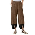 thumbnail image 1 of UYISJ Corduroy Pants for Women High Waist Harem Pant with Pockets Wide Leg Loose Comfy Trousers Fall Trendy Outfits Brown 3XL, 1 of 5