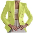 thumbnail image 1 of UYISJ Double Breasted Blazer Women Button Notch Lapel Suit Jacket Long Sleeve Business Casual Lapel Coat for Work Green M, 1 of 6