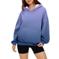 thumbnail image 1 of UYISJ Hoodies for Women Long Sleeve Pleated Pullover Tops Casual Loose Comfy Trendy Lightweight Fall Winter Sweatshirt with Pocket S, 1 of 3