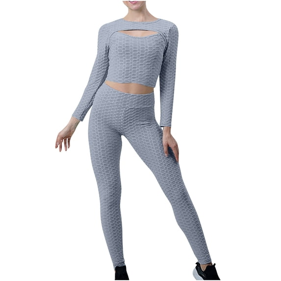 UYISJ Jogging Suits for Women Casual Two Piece Tracksuits Outfits Long Sleeve Sweatsuits Slim Fit Pants Workout Set Gray XXL