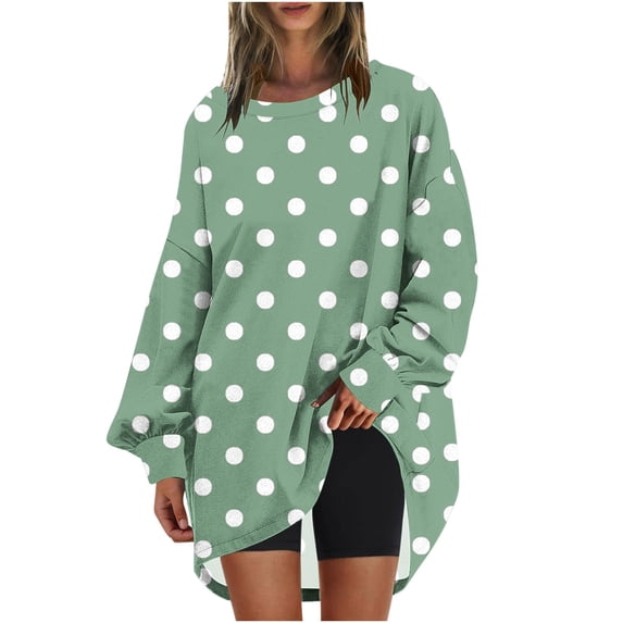 UYISJ Long Sleeve Shirts For Women Trendy Fall Fashion Tops Round Neck Drop Shoulder Womens Casual Sweatshirt Pullover Tops Green XL