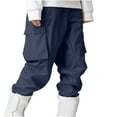 thumbnail image 1 of UYISJ Men's Baggy Cargo Snow Pants Warm Insulation Ski Pant Snowboard Outdoor Hiking Trousers Casual Loose Fit Pants Navy M, 1 of 3