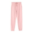 thumbnail image 1 of UYISJ Men's Casual Pants Knit Cotton Elastric Waist Drawstring Pajama Pants Solid Baggy Straight Athletic Pants with Pocket Pink XL, 1 of 6