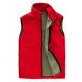 thumbnail image 1 of UYISJ Men's Full Zip Polar Fleece Vest Lightweight Casual Sleeveless Outdoor Jacket Soft Warm Winter Outerwear with Pockets Red 3XL, 1 of 8
