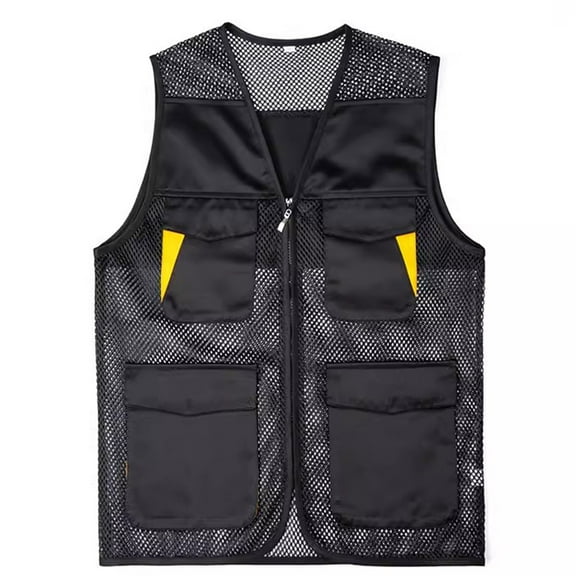 UYISJ Men's Outdoor Vest Hiking Camping Photography Multi-Pockets Multi Function Maintenance Worker Waistcoat 5XL