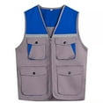 thumbnail image 1 of UYISJ Men's Outdoor Vest Hiking Camping Photography Multi-Pockets Multi Function Maintenance Worker Waistcoat Gray L, 1 of 2