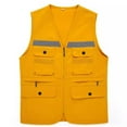 thumbnail image 1 of UYISJ Men's Outdoor Vest Hiking Camping Photography Multi-Pockets Multi Function Maintenance Worker Waistcoat Yellow 4XL, 1 of 2