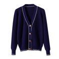 thumbnail image 1 of UYISJ Open Front Cardigans for Women V Neck Solid Long Sleeve Button Down Lightweight Sweater Soft Knit Cardigan Coats Navy XL, 1 of 5