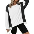 thumbnail image 1 of UYISJ Oversized Sweatshirt for Women Waffle Knit Color Block Crewneck Long Sleeve Casual High Low Pullover Sweatshirts Tops XL, 1 of 9