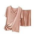 thumbnail image 1 of UYISJ Pajama Sets for Women Plus Size Modal Soft Sleepwear Short Sleeve Tops and Shorts 2 Piece Pjs Lounge Set Nightwear, 1 of 2