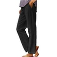 thumbnail image 1 of UYISJ Pants for Women Summer Spring Trendy Elastic Waist Pants Straight Leg Slack Casual Solid Color Lightweight Trousers with Pockets XXL, 1 of 5
