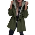 thumbnail image 1 of UYISJ Plus Size Hoodies for Women Zip Up Casual Drawstring Sweatshirt Elastic Waist Long Sleeve Outerwear with pockets Army Green L, 1 of 7