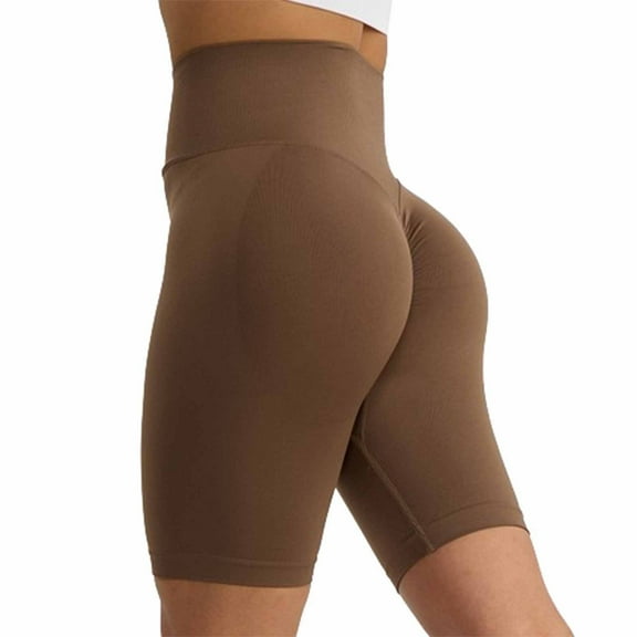 UYISJ Scrunch Workout Shorts for Women Tummy Control Seamless Asset Butt Lifting Short Gym Running Active Exercise Fitness Yoga Shorts Coffee L
