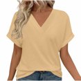 thumbnail image 1 of UYISJ Short Sleeve T Shirt for Womens V Neck Tops Summer Casual Top Cute Basic Trendy Outfits Fashion XL, 1 of 7