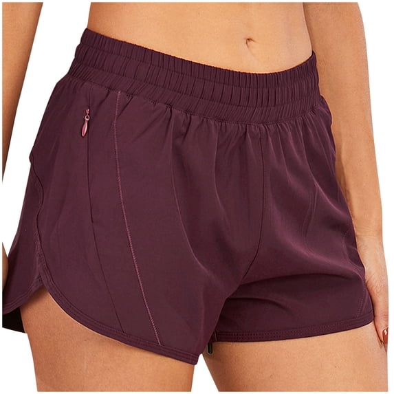 UYISJ Shorts for Women Trendy Workout Sports Active Quick Dry Shorts with Zipper Pockets Loose Fit Athletic Running Track Shorts