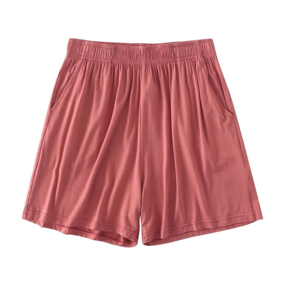 UYISJ Soft Pajama Pants for Women Soft Comfortable Lightweight Elastic Drawstring Lounge Sleep Shorts with Pockets Red M