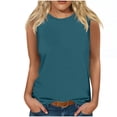 thumbnail image 1 of UYISJ Summer Tops for Women Crew Neck Solid Color Tank Top Trendy Loose Fit Sleeveless Shirt, 1 of 4