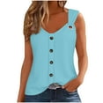 thumbnail image 1 of UYISJ Tank Top for Women Loose Fit O Ring Shoulder Tank Tops Summer Casual Sleeveless Camisole Trendy Cute T Shirts Blouses Sky Blue XXL, 1 of 6