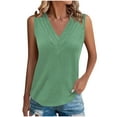 thumbnail image 1 of UYISJ Tank Tops for Women Summer V Neck T Shirts Trendy Sleeveless Basic Tee Dressy Casual Loose Fit 2025 Fashion Green XXL, 1 of 8
