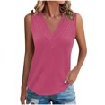 thumbnail image 1 of UYISJ Tank Tops for Women Summer V Neck T Shirts Trendy Sleeveless Basic Tee Dressy Casual Loose Fit 2025 Fashion Hot Pink M, 1 of 8