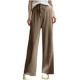 thumbnail image 1 of UYISJ Wide Leg Sweatpants for Women Casual Elastic High Waisted Trousers Drawstring Long Open Bottom Pants with Pockets Purple S, 1 of 6