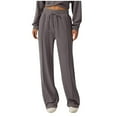 thumbnail image 1 of UYISJ Wide Leg Sweatpants for Women Drawstring High Waist Joggers with Pockets Lightweight Comfy Baggy Sweat Pants Dark Gray S, 1 of 6