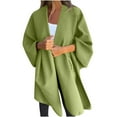 thumbnail image 1 of UYISJ Winter Coats for Women Oversized Cardigans Bat Sleeve Cloak Women Lapel Collar Coat Button Loose Overcoat Pockets Green S, 1 of 7