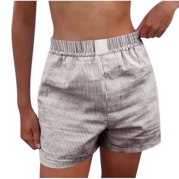 UYISJ Women Boxers Shorts Elastic Waist Lounge Shorts Baggy Gingham Printed Shorts Boy Shorts Bloomer Streetwear