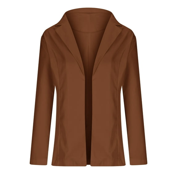 UYISJ Women Business Casual Blazer Jacket Fashion Work Professional Suit Jacket Fall Long Sleeve Lapel Outerwear Brown S