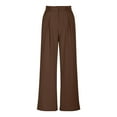 thumbnail image 1 of UYISJ Women High Waist Casual Trousers Wide Leg Long Palazzo Pants Button Down Loose Business Work Office Trousers with Pockets Coffee XS, 1 of 8