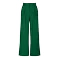 thumbnail image 1 of UYISJ Women High Waist Casual Trousers Wide Leg Long Palazzo Pants Button Down Loose Business Work Office Trousers with Pockets Green XL, 1 of 8