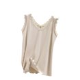 thumbnail image 1 of UYISJ Women Lace Trim Tank Top Sleeveless Crew Neck Shirt Basic Tee Solid Color Comfy Camisole, 1 of 6