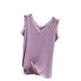 thumbnail image 1 of UYISJ Women Lace Trim Tank Top Sleeveless Crew Neck Shirt Basic Tee Solid Color Comfy Camisole, 1 of 6