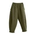 thumbnail image 1 of UYISJ Women Winter Warm Down Cotton Pants Thicker Padded Quilted Pants Loose Fit Wide Leg Trousers with Pockets Army Green M, 1 of 7