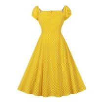 Women's 1950s Vintage Polka Dot Swing Dress - Peter Pan Collar Retro Cocktail Party Dress