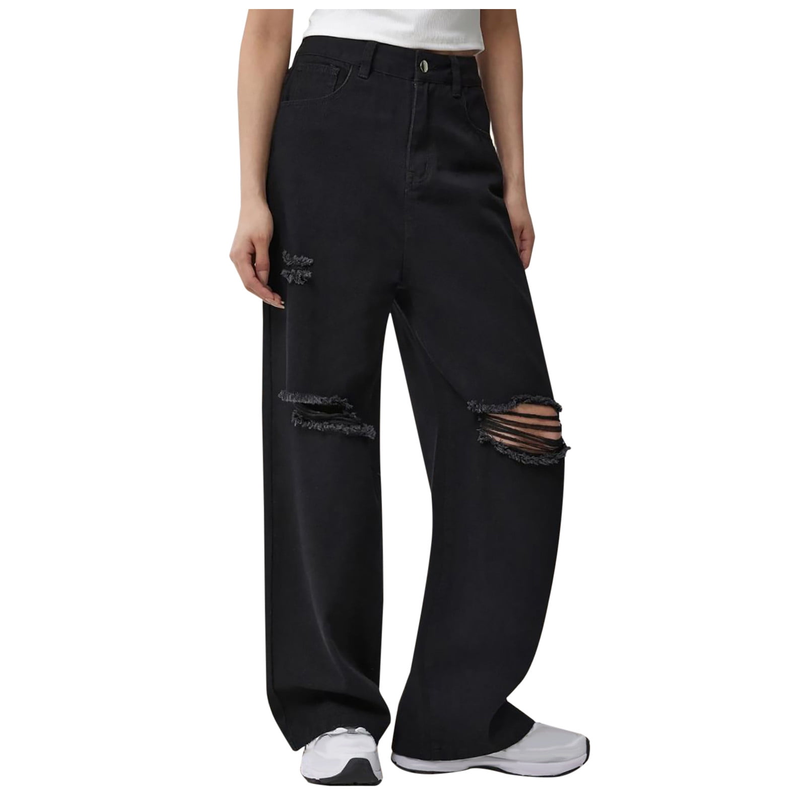 Generic amaon outlet Women's Baggy Wide Leg Jeans High